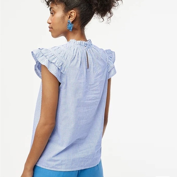 J crew Striped flutter-sleeve top - Picture 3 of 5